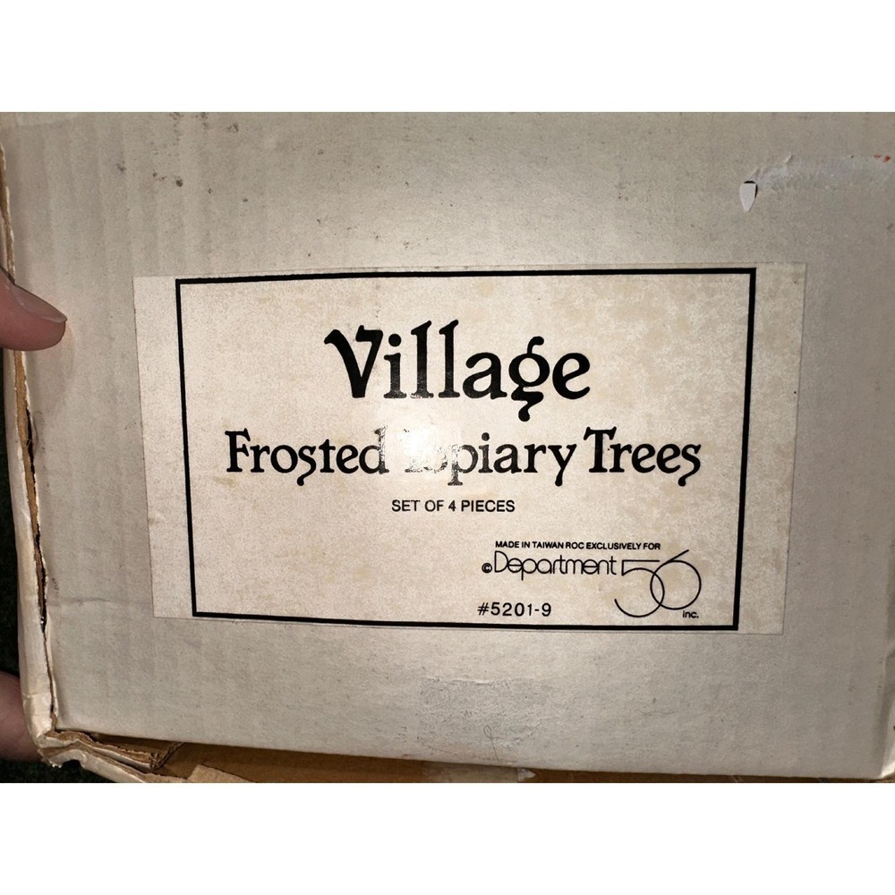 Department 56 Village Frosted Topiary Trees Set of 4 Christmas Decor 5201-9